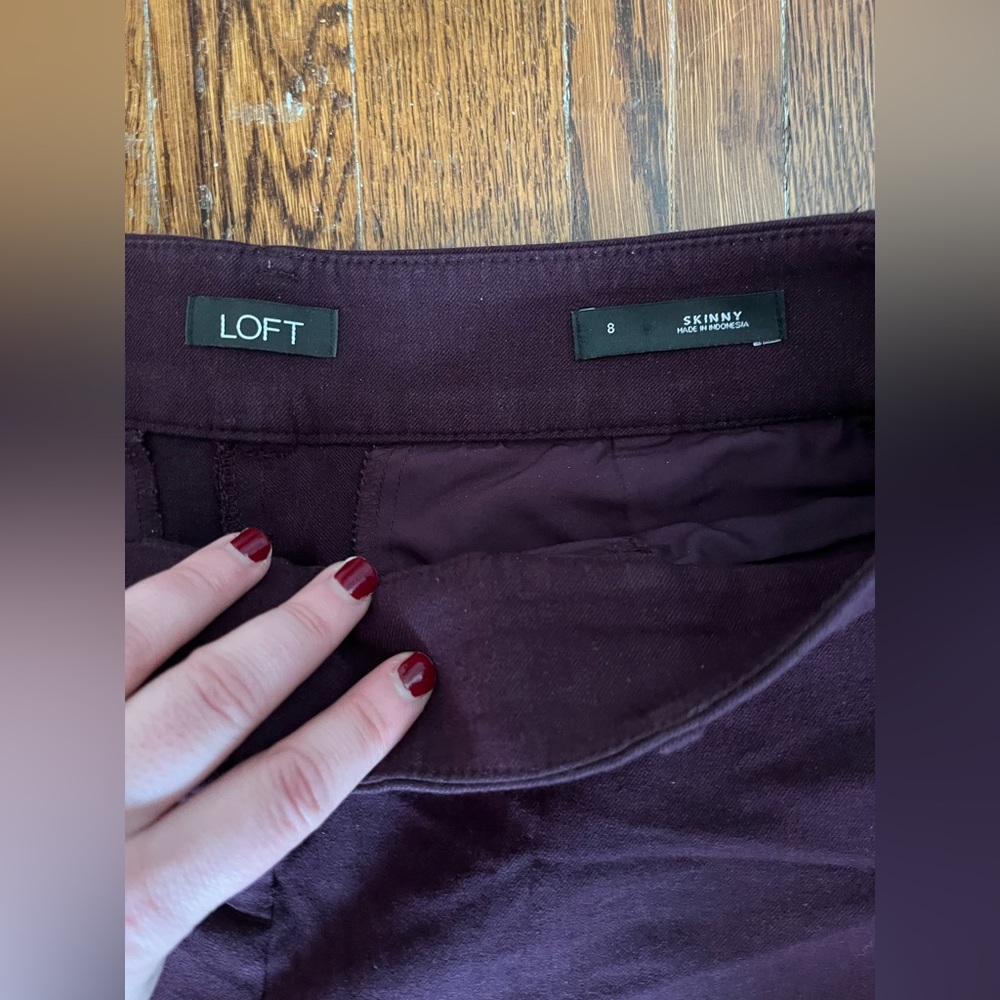 Loft size 8 Skinny pants in plum - Picture 8 of 10